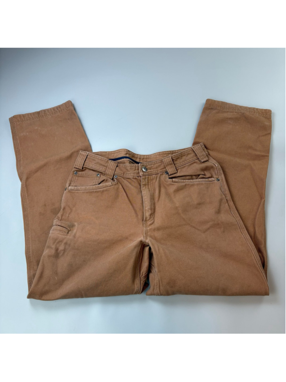 Duluth Trading Co. Canvas Pants Brown 34x34 Workwear Gorpcore Relaxed Fit Flaws